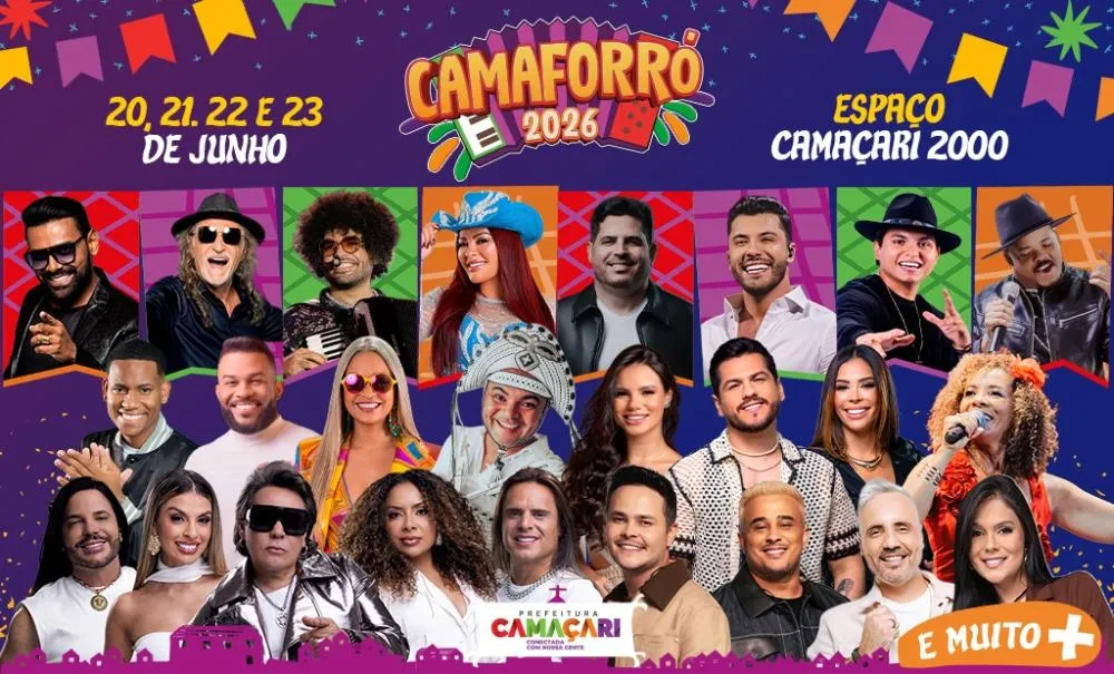 Camaforró 2026 reunirá grandes nomes da música brasileira em quatro dias de festa; veja a programação 